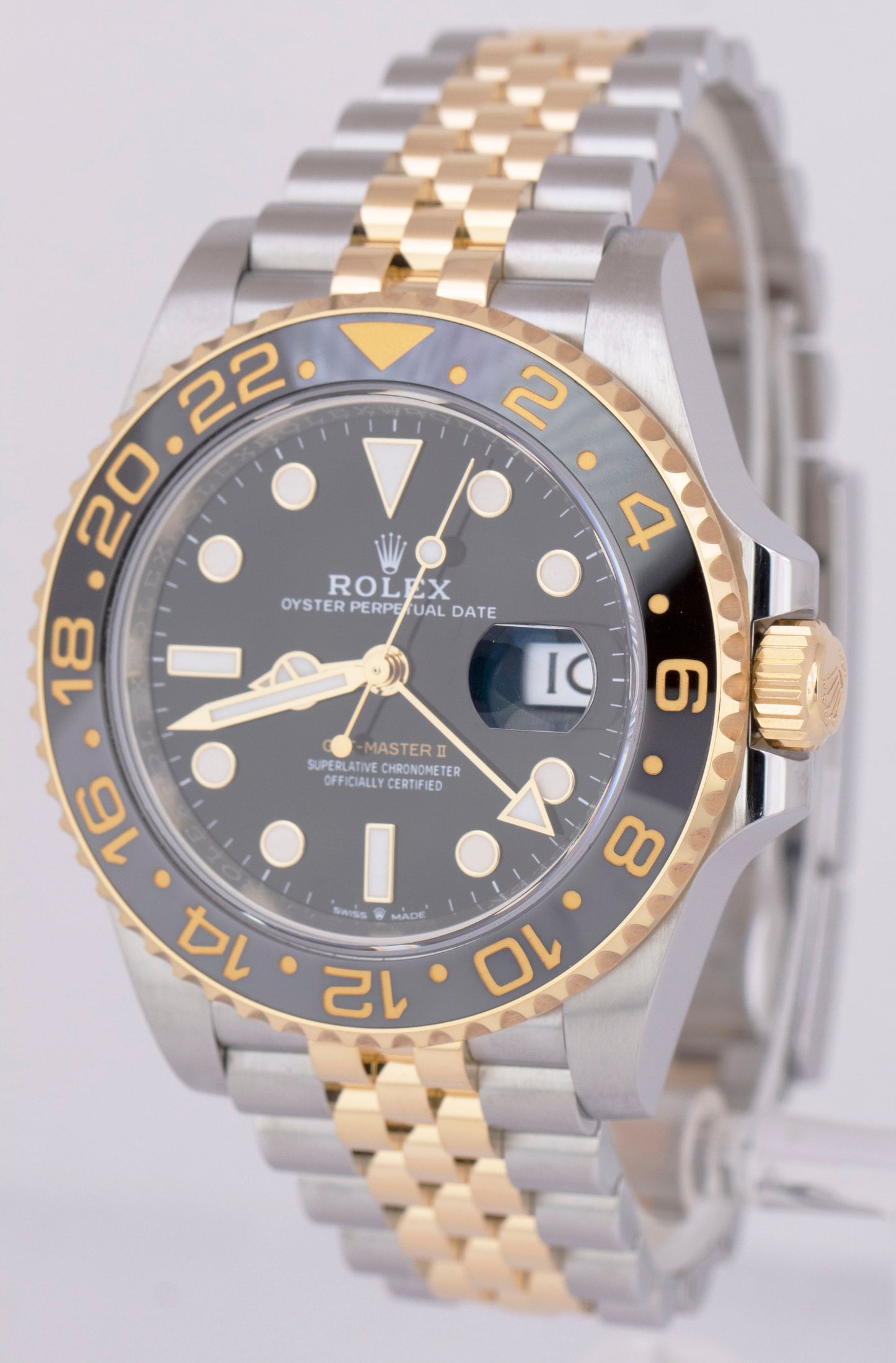 MINT PAPERS Rolex GMT-Master II Two-Tone 18K Gold Ceramic 40mm 126713 GRNR BOX