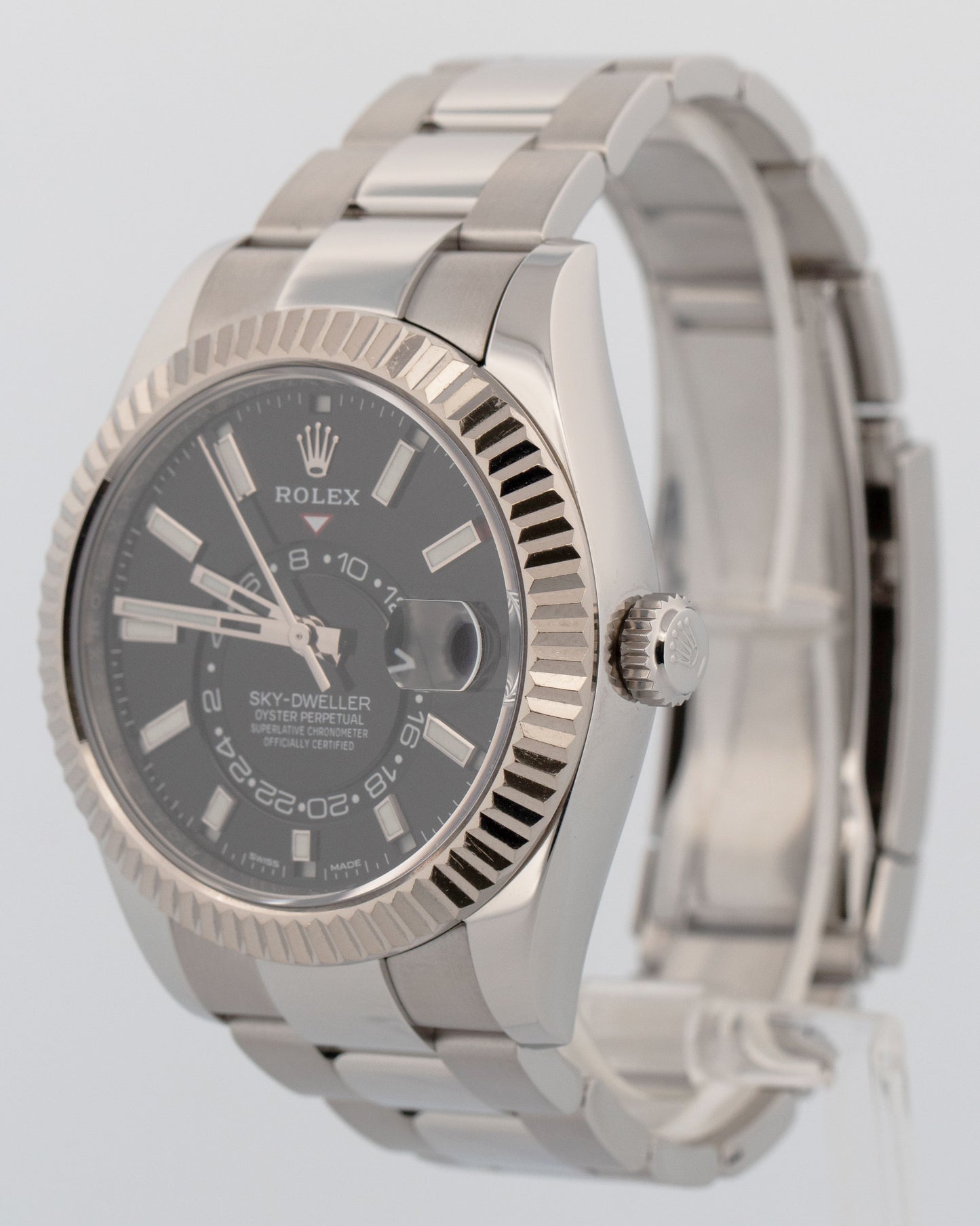 PAPERS Rolex Sky-Dweller 326934 Black 42mm OYSTER Stainless 18K Gold Watch BOX