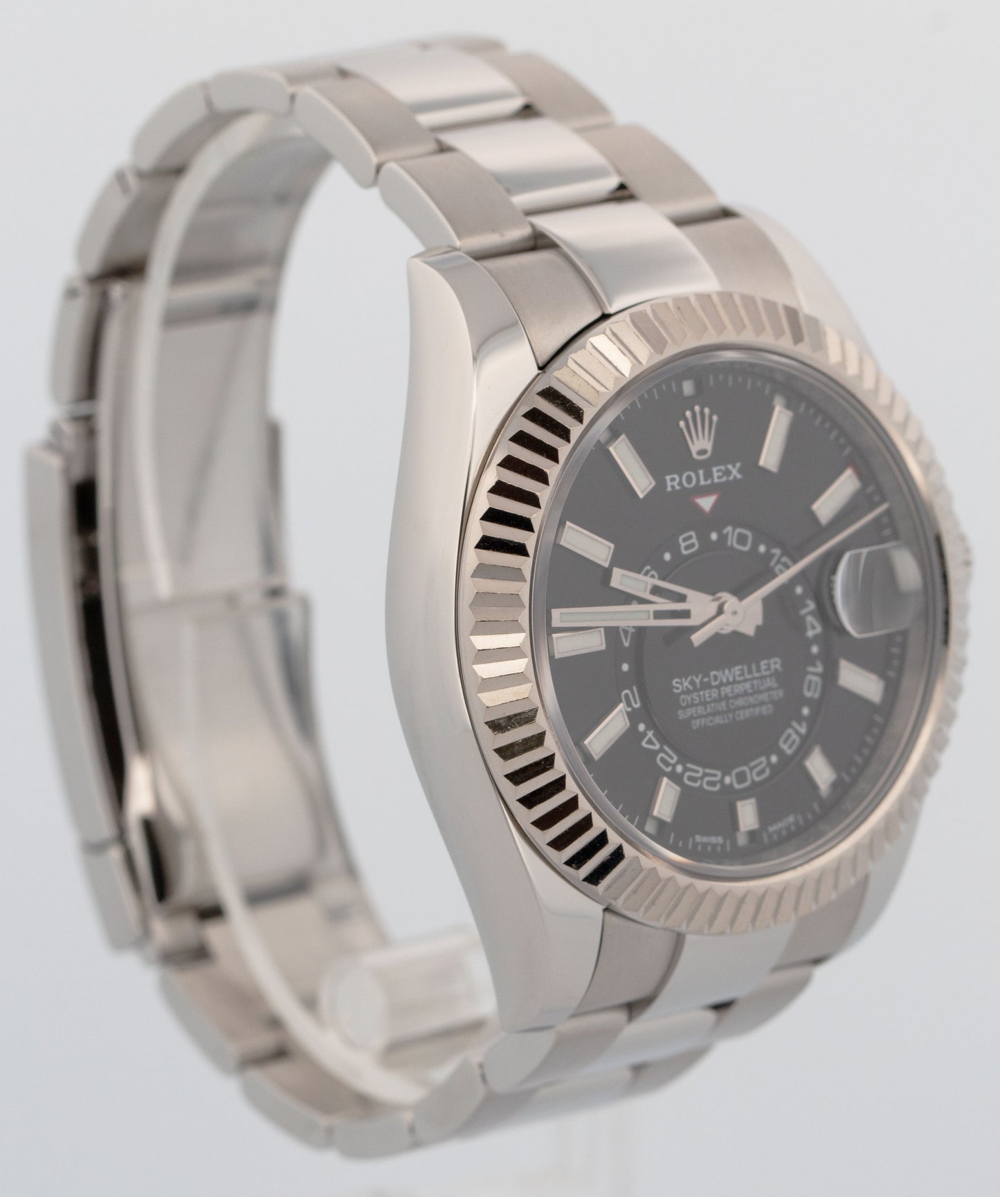 PAPERS Rolex Sky-Dweller 326934 Black 42mm OYSTER Stainless 18K Gold Watch BOX