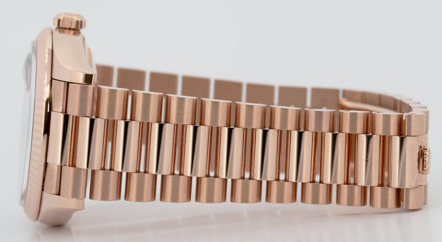 2024 PAPERS Rolex Day-Date President BLUE BAGUETTE DIAMOND 36mm 18K 128235 BOX