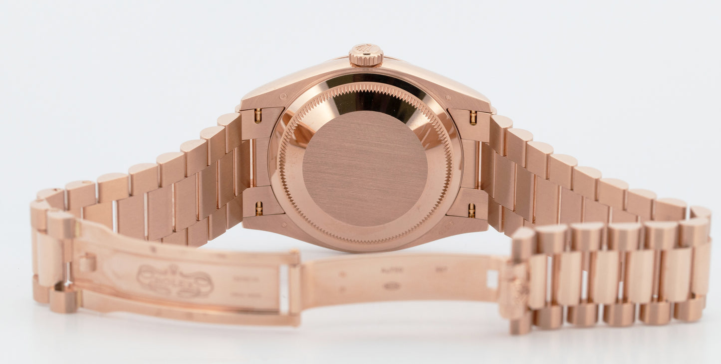 2024 PAPERS Rolex Day-Date President BLUE BAGUETTE DIAMOND 36mm 18K 128235 BOX