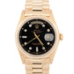 Rolex Day-Date President Black DIAMOND 36mm 18K Yellow Gold Fluted Watch 18038