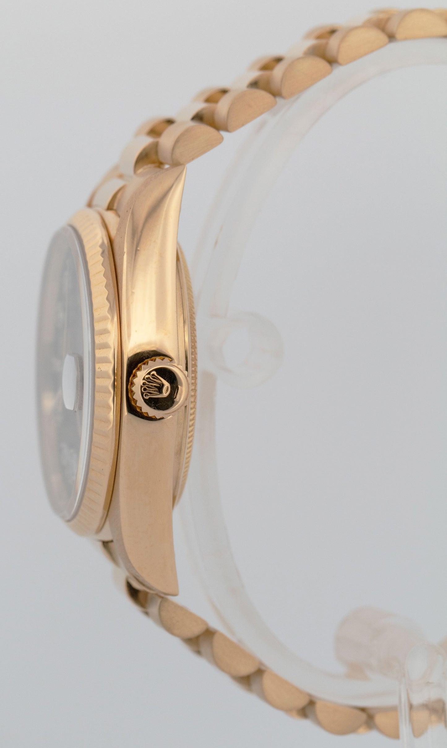 Rolex Day-Date President Black DIAMOND 36mm 18K Yellow Gold Fluted Watch 18038