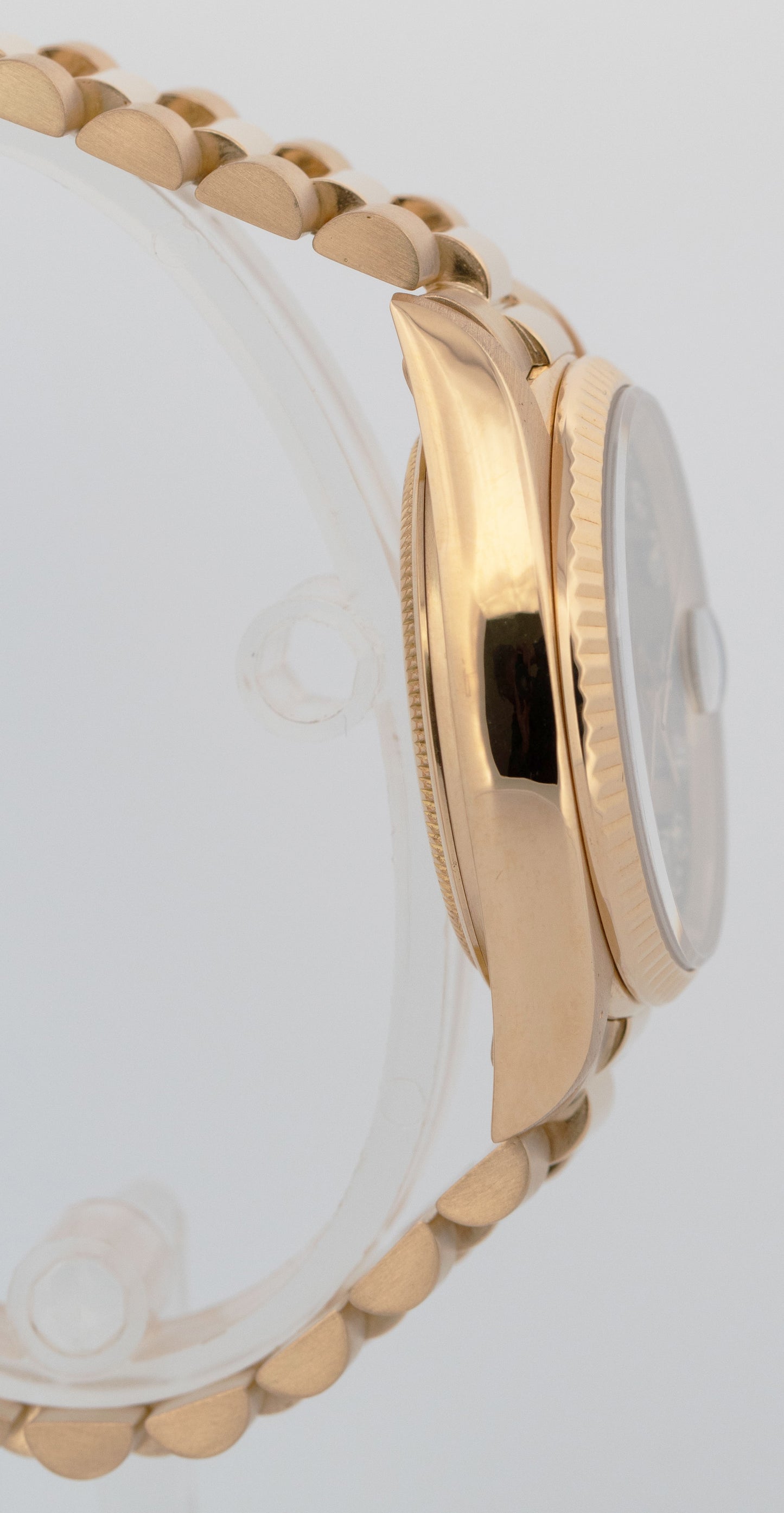 Rolex Day-Date President Black DIAMOND 36mm 18K Yellow Gold Fluted Watch 18038