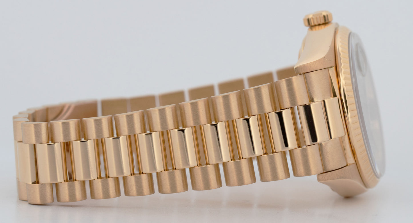 Rolex Day-Date President Black DIAMOND 36mm 18K Yellow Gold Fluted Watch 18038