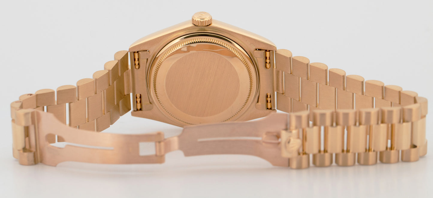 Rolex Day-Date President Black DIAMOND 36mm 18K Yellow Gold Fluted Watch 18038