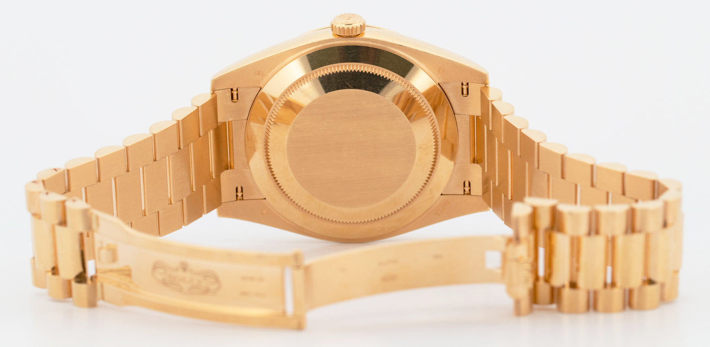 2022 PAPERS Rolex Day-Date President 40mm CHAMPAGNE BAGUETTE DIAMOND 228238 BOX