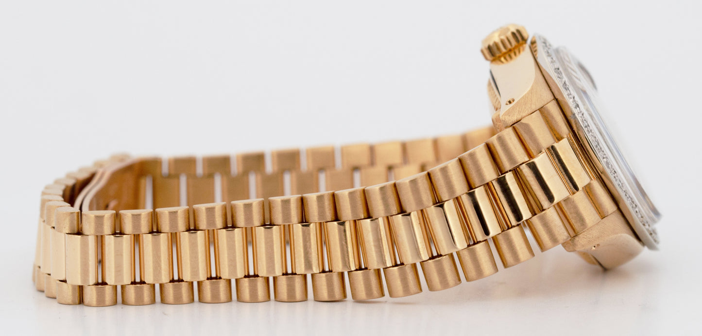 Rolex DateJust President 26mm DIAMOND BEZEL Champagne 18K Yellow Gold 6917 Watch