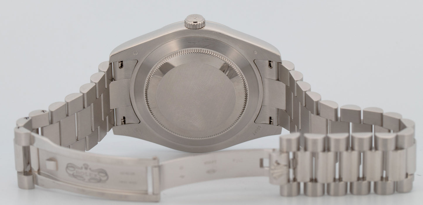 PAPERS UNPOLISHED Rolex Day-Date Presidential 41mm 950 Platinum 218206 BOX