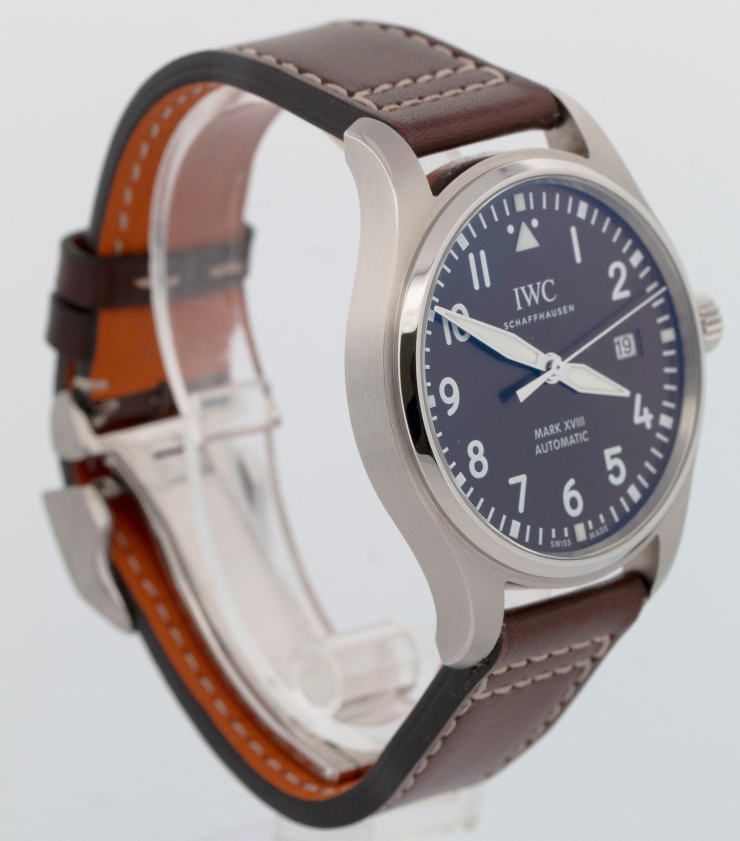 PAPERS IWC Pilot's Watch BROWN DIAL Mark XVIII Leather 40mm IW327003 Watch BOX