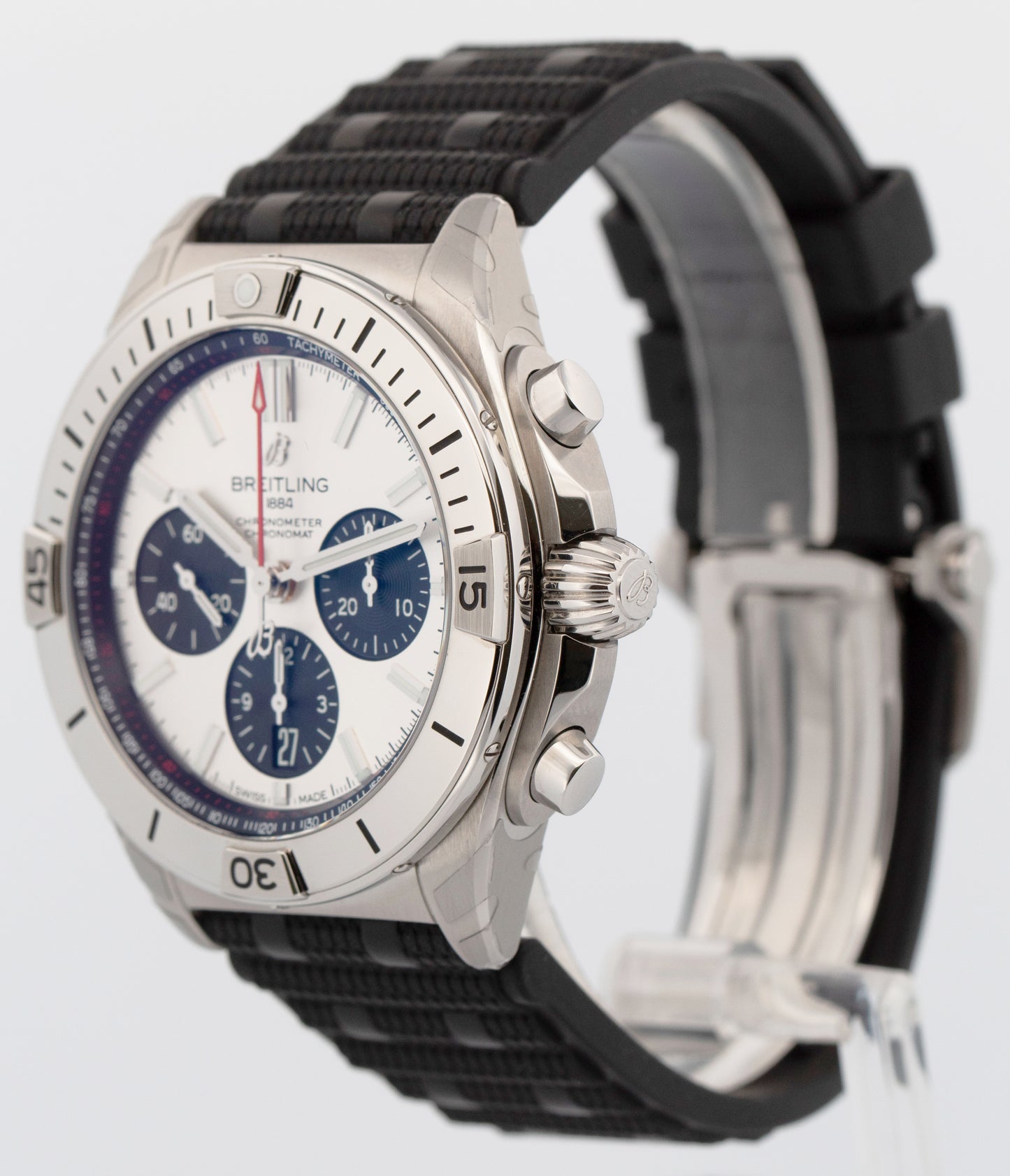 NEW UNWORN Breitling Chronomat B01 AB0134 PANDA 42mm Chronograph Steel Watch BOX