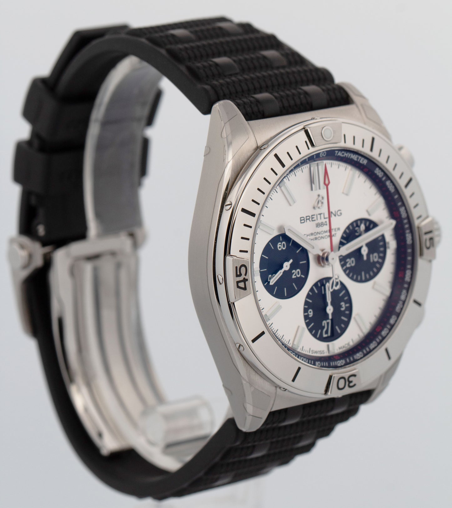 NEW UNWORN Breitling Chronomat B01 AB0134 PANDA 42mm Chronograph Steel Watch BOX