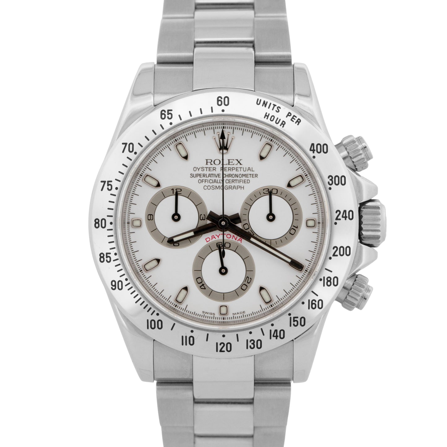 NEW OLD STOCK PAPERS Rolex Daytona Cosmograph White Steel 40mm 116520 Watch BOX