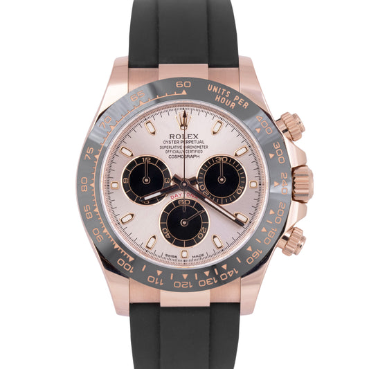 NEW PAPERS Rolex Daytona Cosmograph 18K Rose SUNDUST Oysterflex Watch 116515 BOX