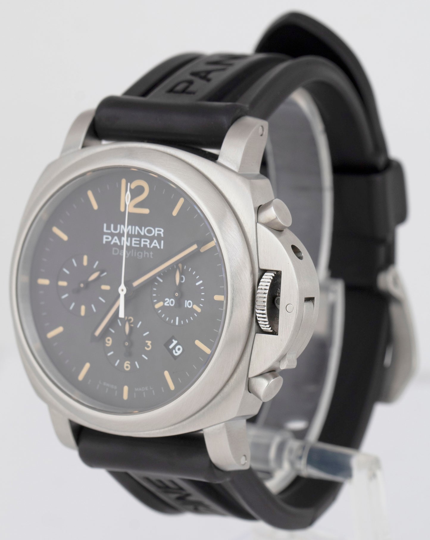 MINT Panerai Luminor Daylight Chronograph 44mm PAM 356 Stainless Watch PAM00356