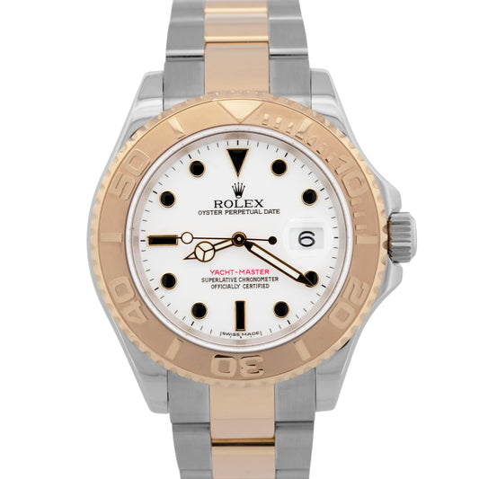 MINT PAPERS Rolex Yacht-Master 40mm WHITE Two-Tone 18K Gold 16623 Watch BOX