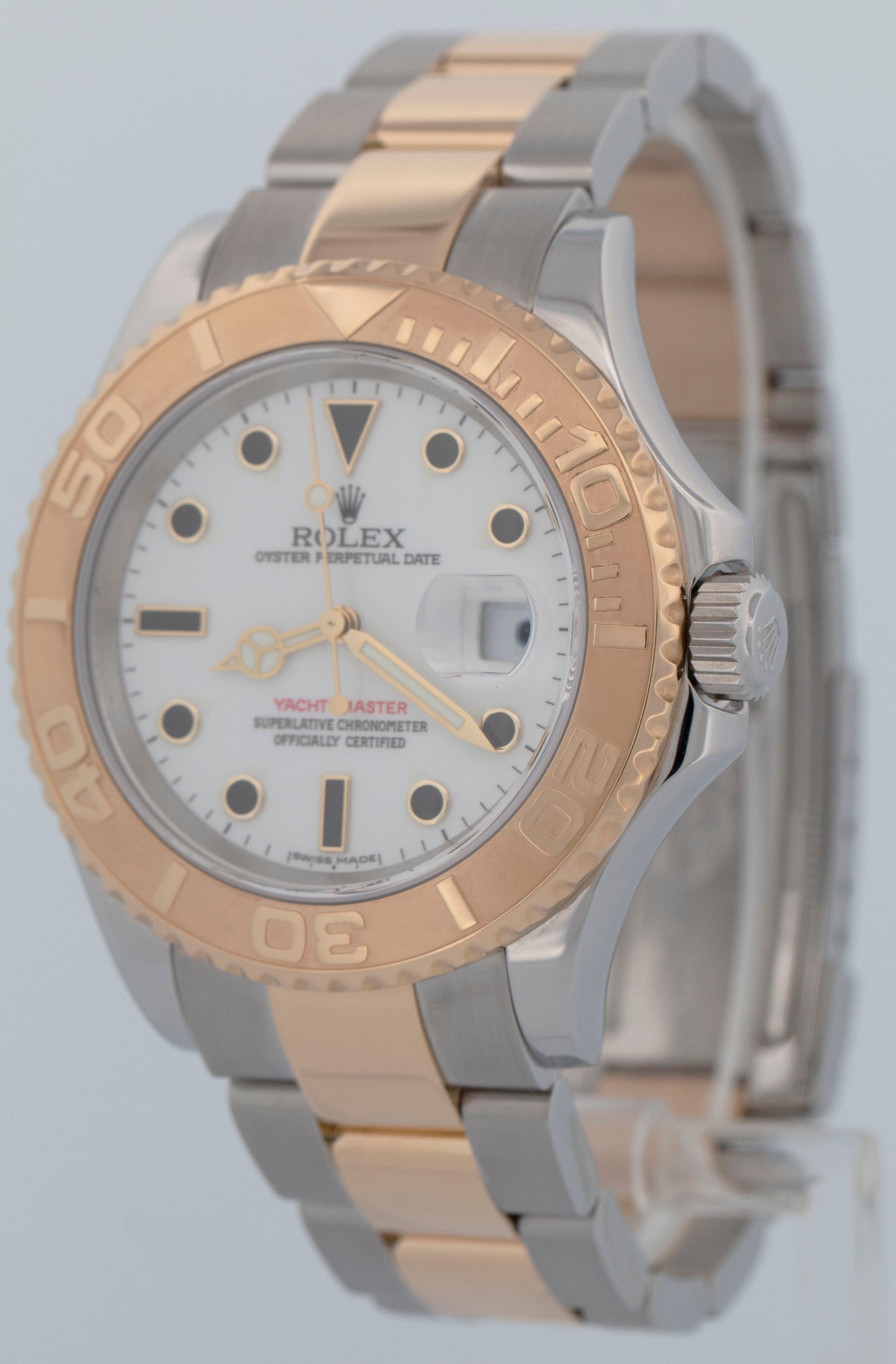MINT PAPERS Rolex Yacht-Master 40mm WHITE Two-Tone 18K Gold 16623 Watch BOX