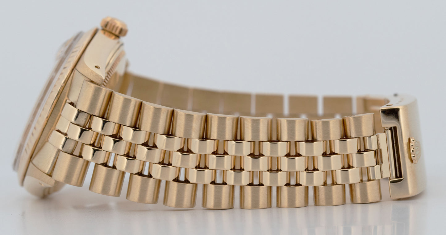 PAPERS Rolex Oyster Perpetual Date 34mm JUBILEE 14K Gold FLUTED 15037 Watch BOX