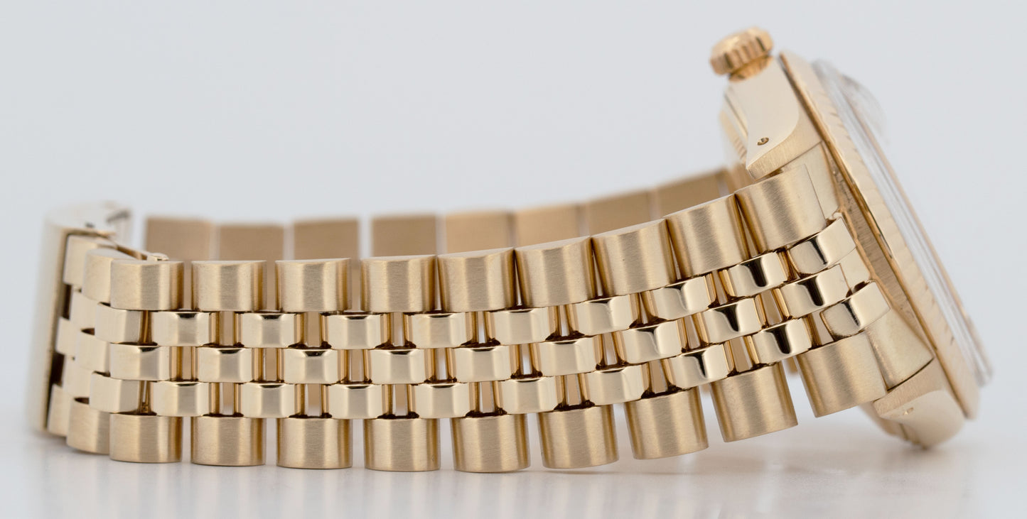 PAPERS Rolex Oyster Perpetual Date 34mm JUBILEE 14K Gold FLUTED 15037 Watch BOX