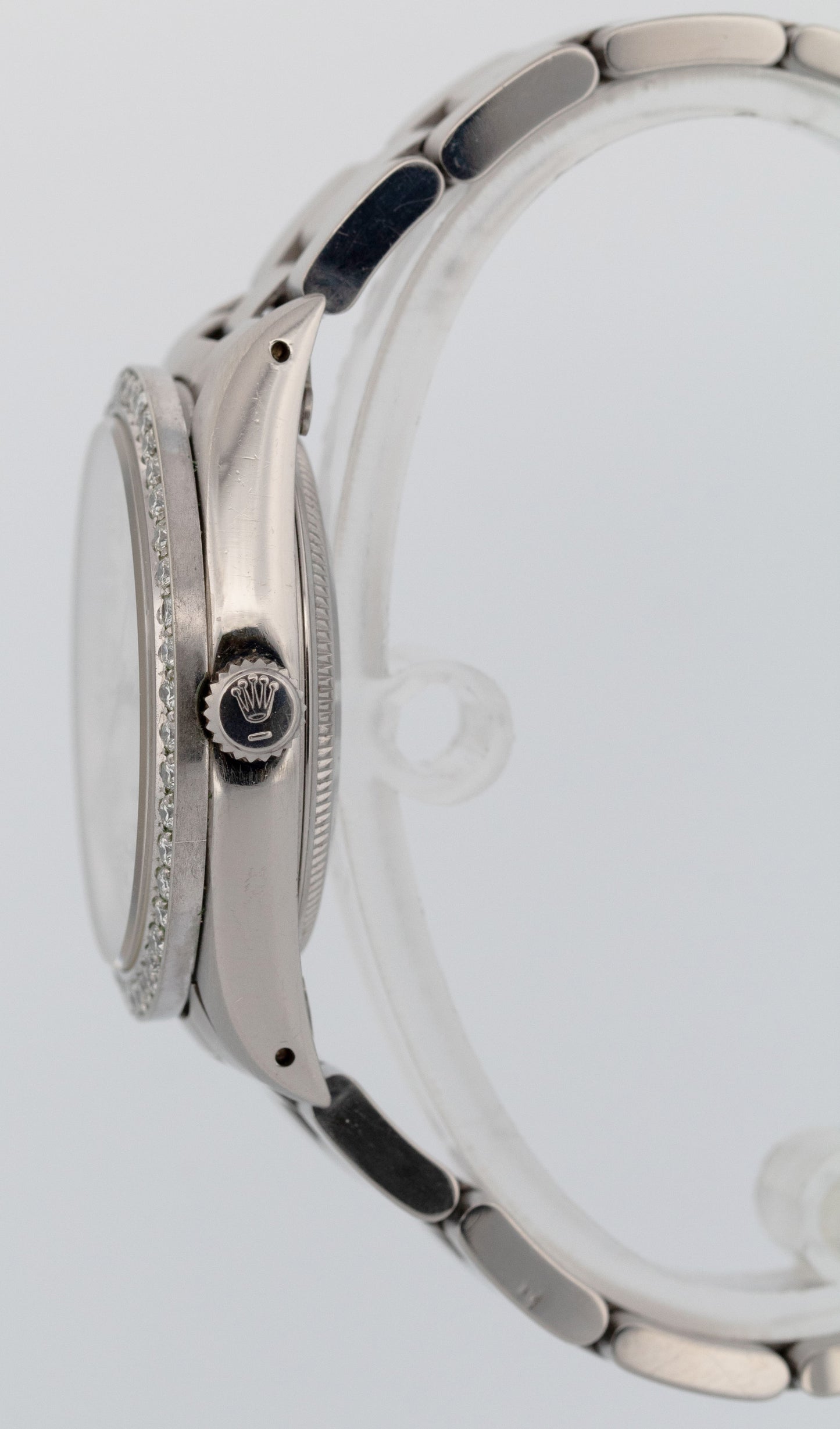 Rolex Air-King Precision Mother of Pearl DIAMOND Bezel Steel 34mm Watch 14000
