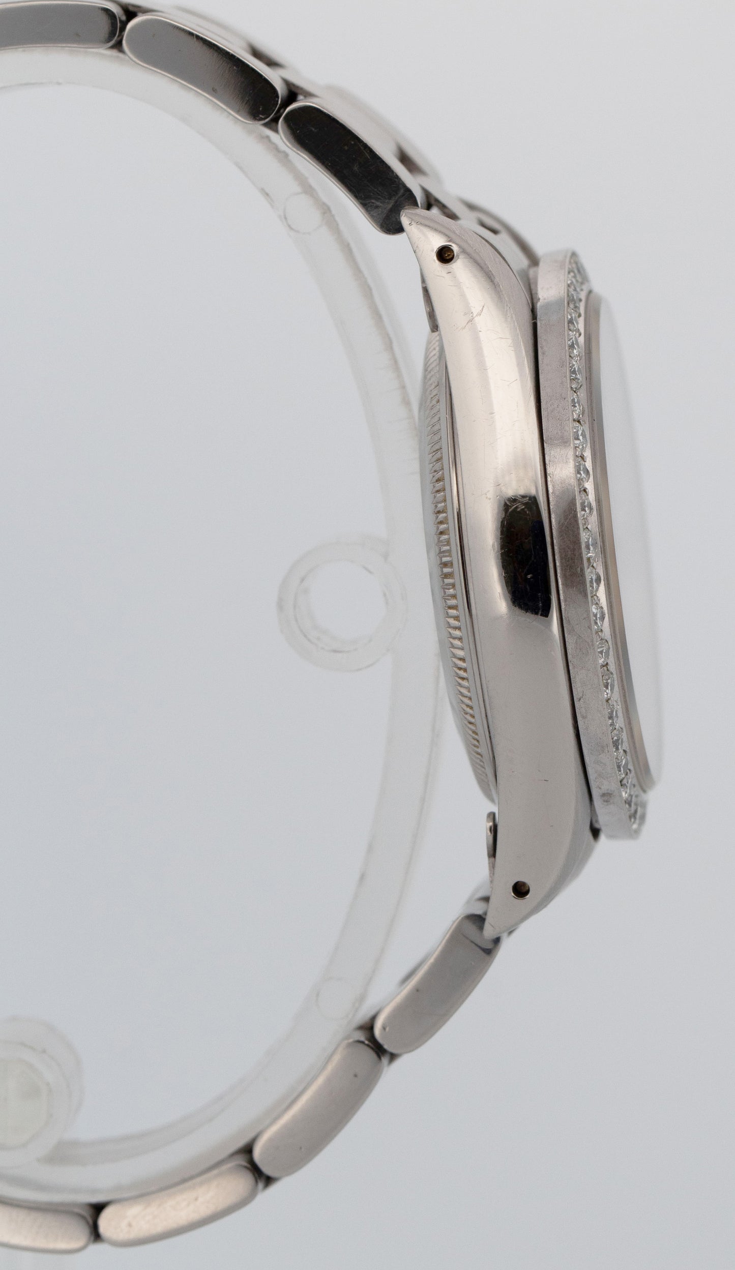 Rolex Air-King Precision Mother of Pearl DIAMOND Bezel Steel 34mm Watch 14000