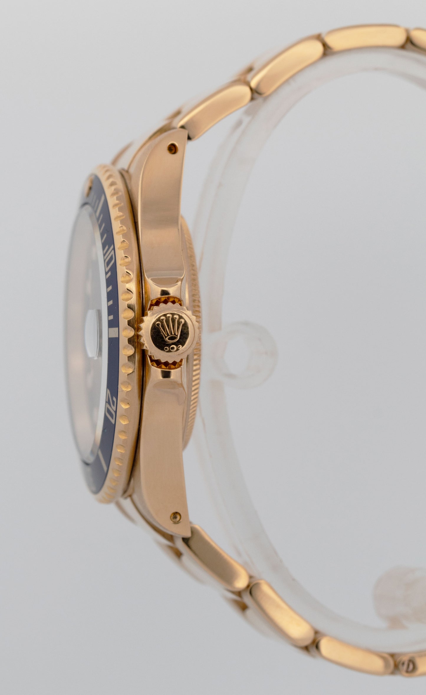 PAPERS Rolex Submariner Date 16618 LB 18K Yellow Gold Oyster BLUE 40mm Watch BOX