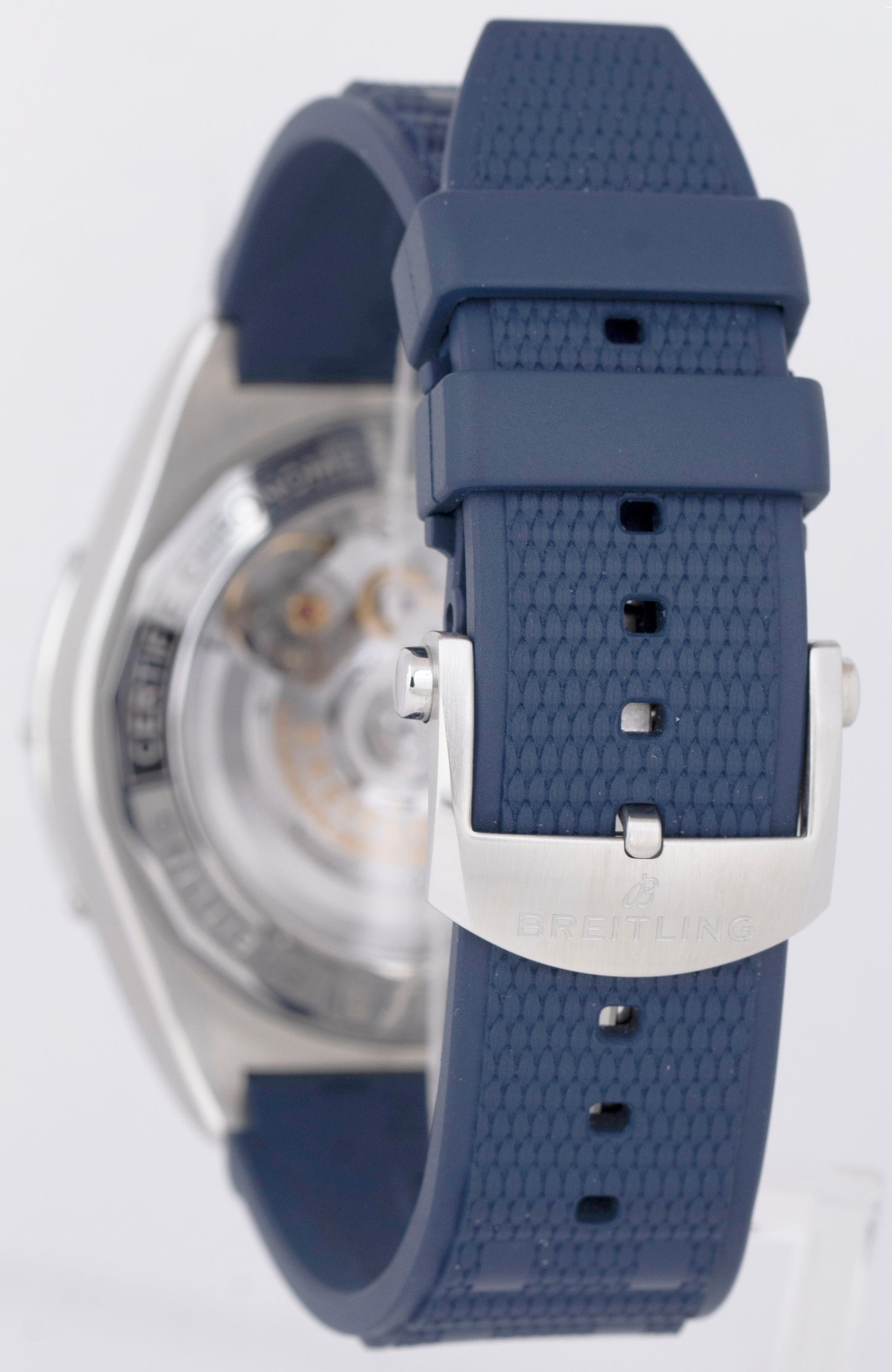 MINT PAPERS Breitling Super Chronomat B01 44mm Steel Blue 44mm Watch AB0136 BOX