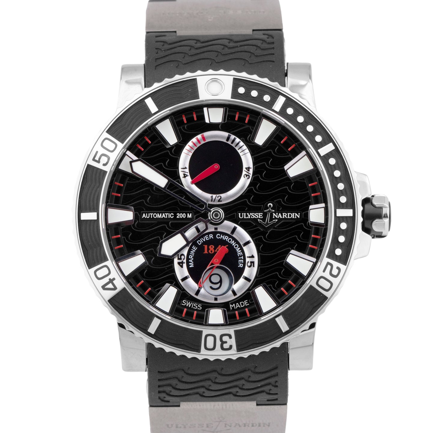 MINT Ulysse Nardin Maxi Marine Diver Black 45mm Titanium Rubber 263-90 Watch