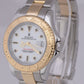 MINT Rolex Yacht-Master Two-Tone 35mm White Mid-Size 18K Stainless 68623 Watch