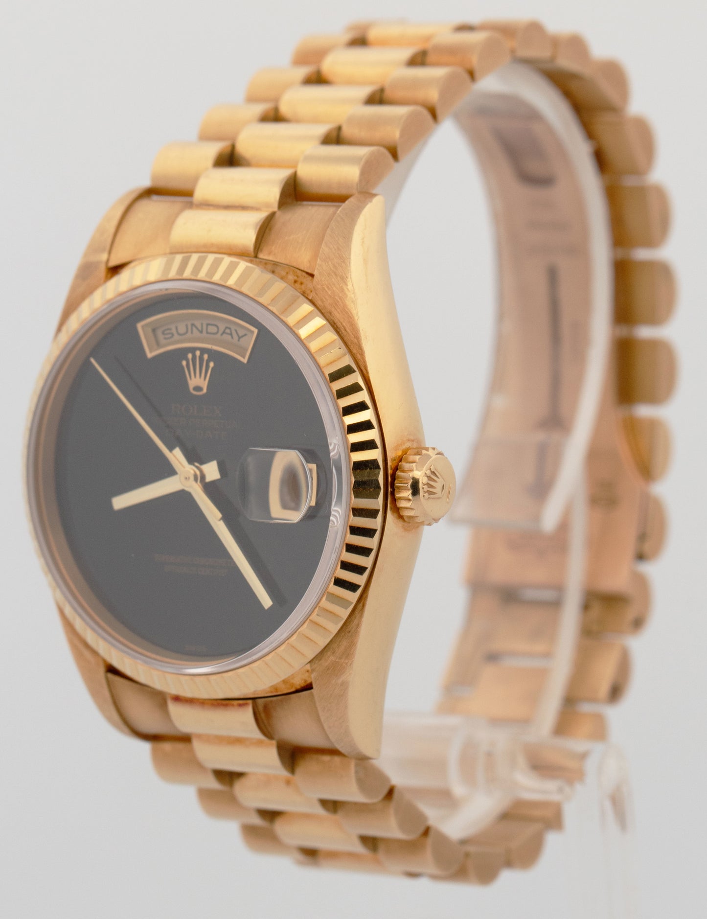 1996 Rolex Day-Date President FACTORY BLACK ONYX 36mm 18K Yellow Gold 18238
