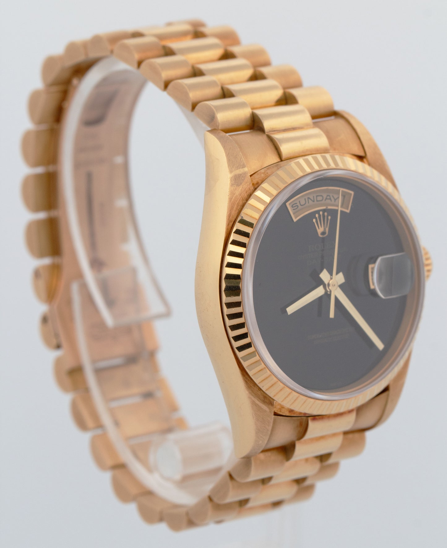 1996 Rolex Day-Date President FACTORY BLACK ONYX 36mm 18K Yellow Gold 18238