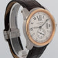 Cartier Calibre Two-Tone Rose Gold 42mm White 3299 W7100011 Leather Date Watch