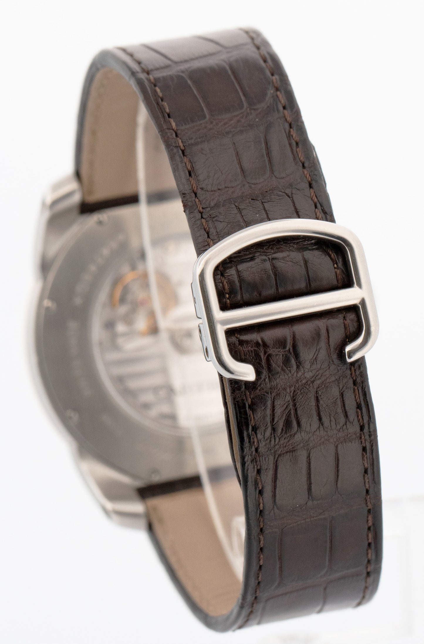 Cartier Calibre Two-Tone Rose Gold 42mm White 3299 W7100011 Leather Date Watch