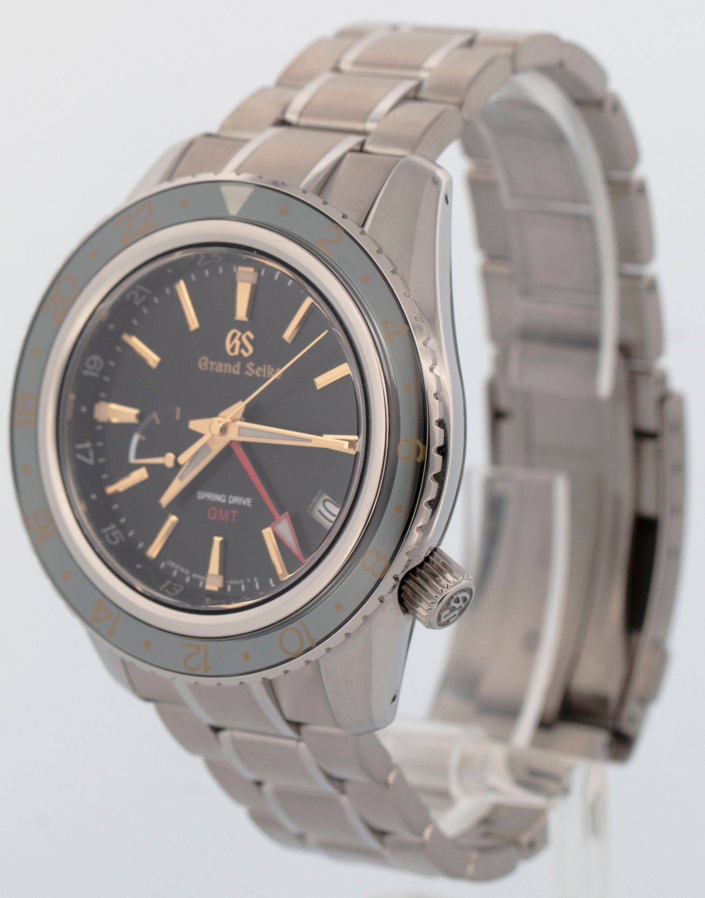 MINT PAPERS Grand Seiko Spring Drive GMT SBGE215 44mm Titanium 9R66 Watch BOX