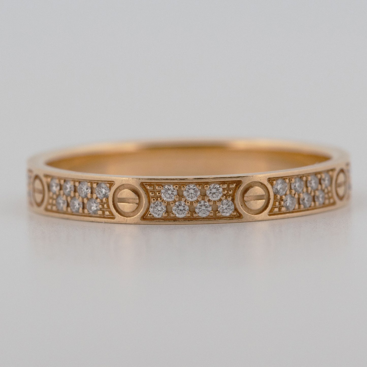 2025 PAPERS Cartier LOVE Ring Paved DIAMOND 18K Yellow Gold Size 51 AU 750 BOX