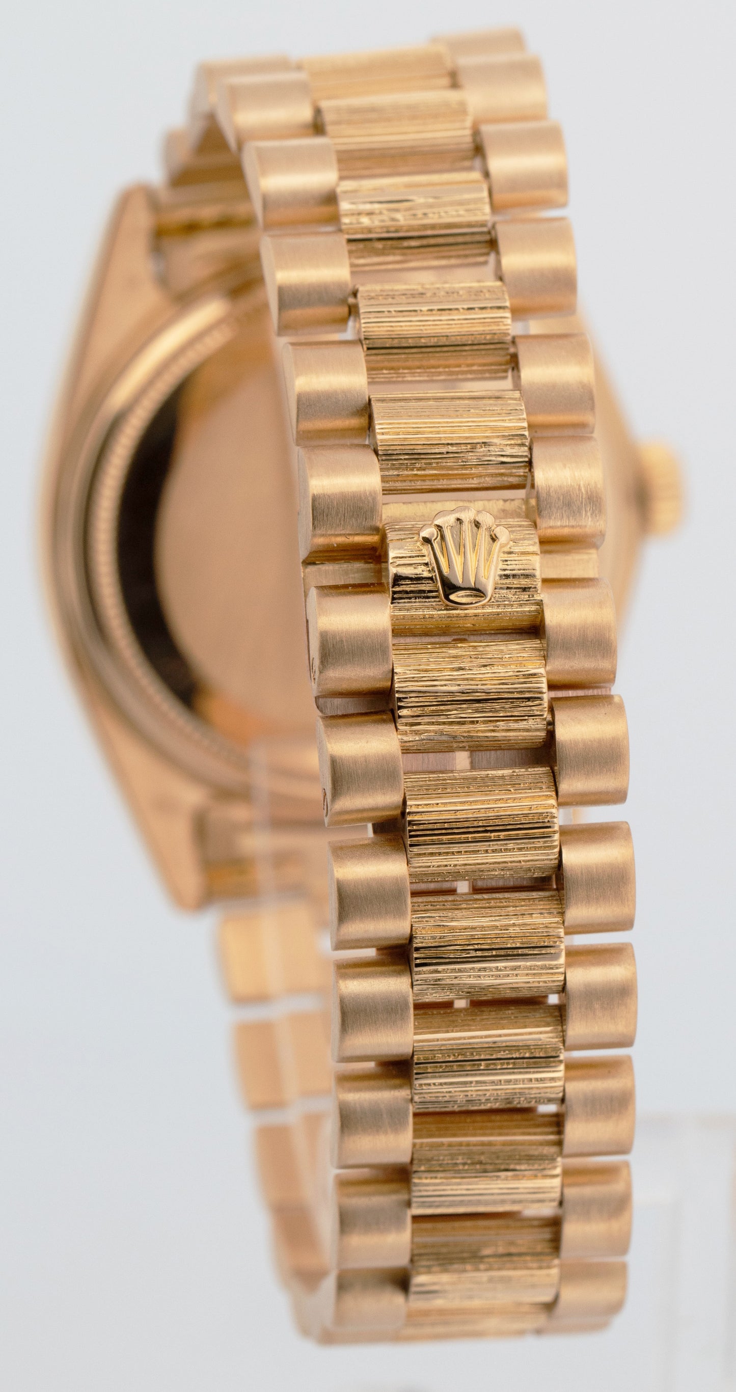 Rolex Day-Date President 36mm Champagne DIAMOND BARK 18K Yellow Gold Watch 18078