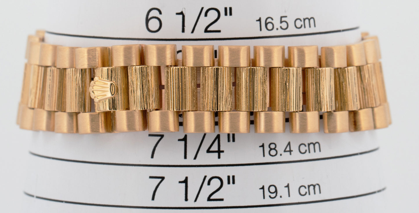 Rolex Day-Date President 36mm Champagne DIAMOND BARK 18K Yellow Gold Watch 18078