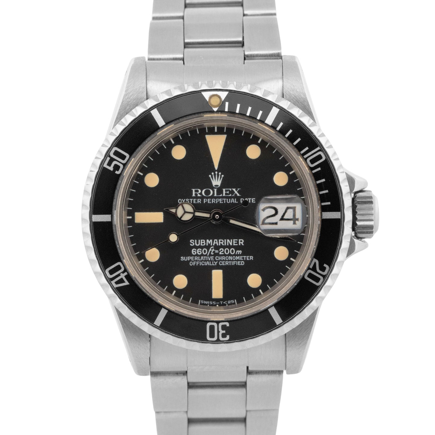 Rolex Submariner Date MATTE PATINA 40mm Stainless Steel Date Oyster 1680 Watch