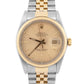 1985 Rolex DateJust 36mm Champagne Tapestry Jubilee Gold Two-Tone Watch 16013