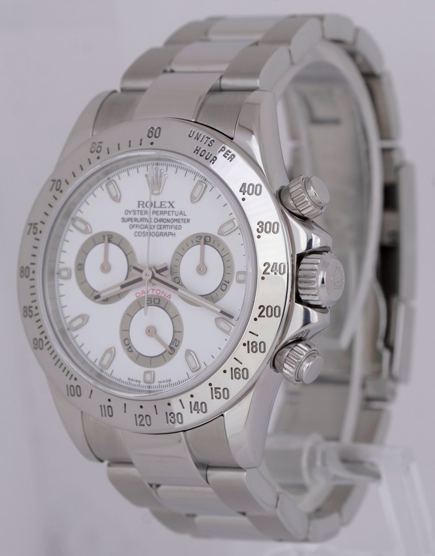 MINT PAPERS Rolex Daytona Cosmograph White 40mm 116520 Stainless Steel Watch BOX