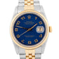 Rolex DateJust 16233 36mm BLUE COMPUTER JUBILEE Two-Tone 18K Yellow Gold Watch
