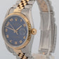 Rolex DateJust 16233 36mm BLUE COMPUTER JUBILEE Two-Tone 18K Yellow Gold Watch