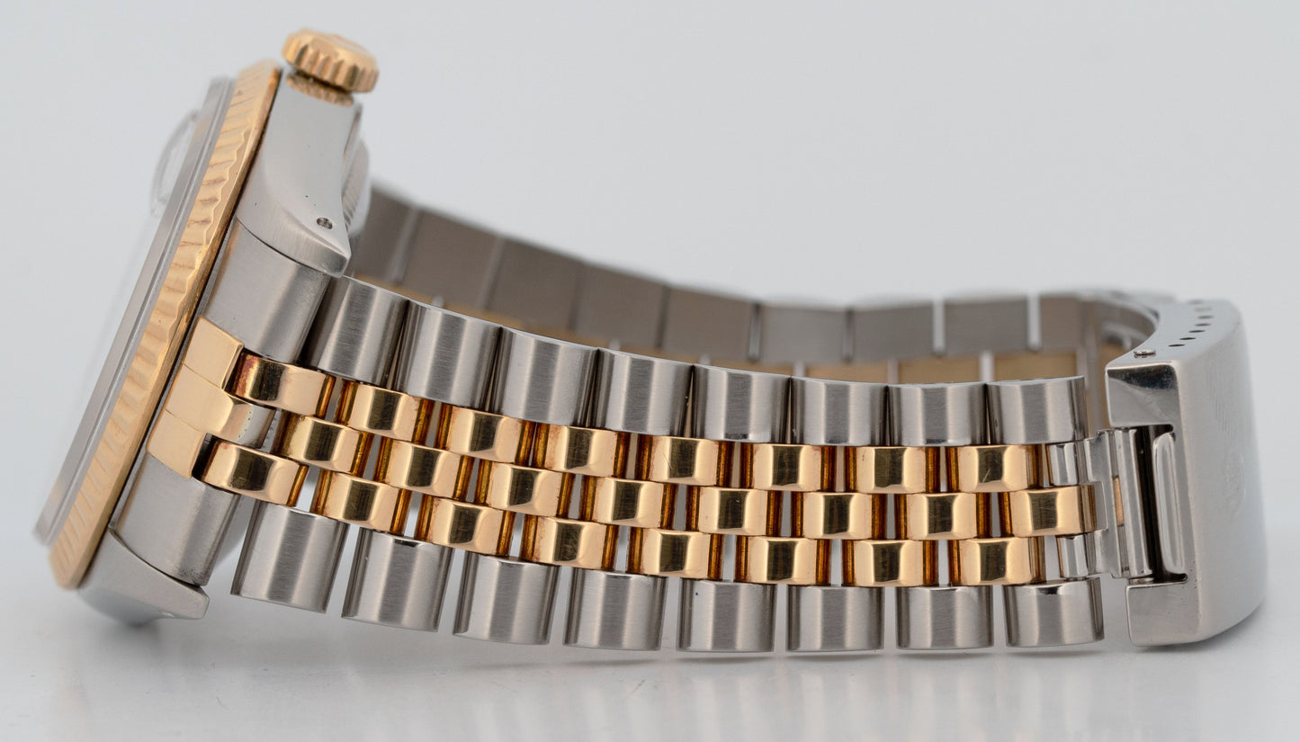 Rolex DateJust 16233 36mm BLUE COMPUTER JUBILEE Two-Tone 18K Yellow Gold Watch