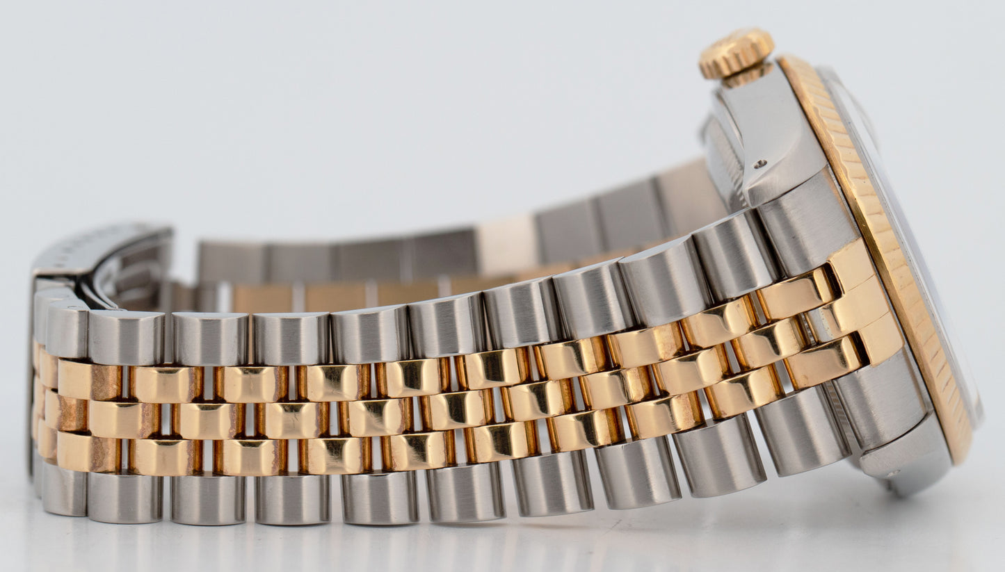 Rolex DateJust 16233 36mm BLUE COMPUTER JUBILEE Two-Tone 18K Yellow Gold Watch
