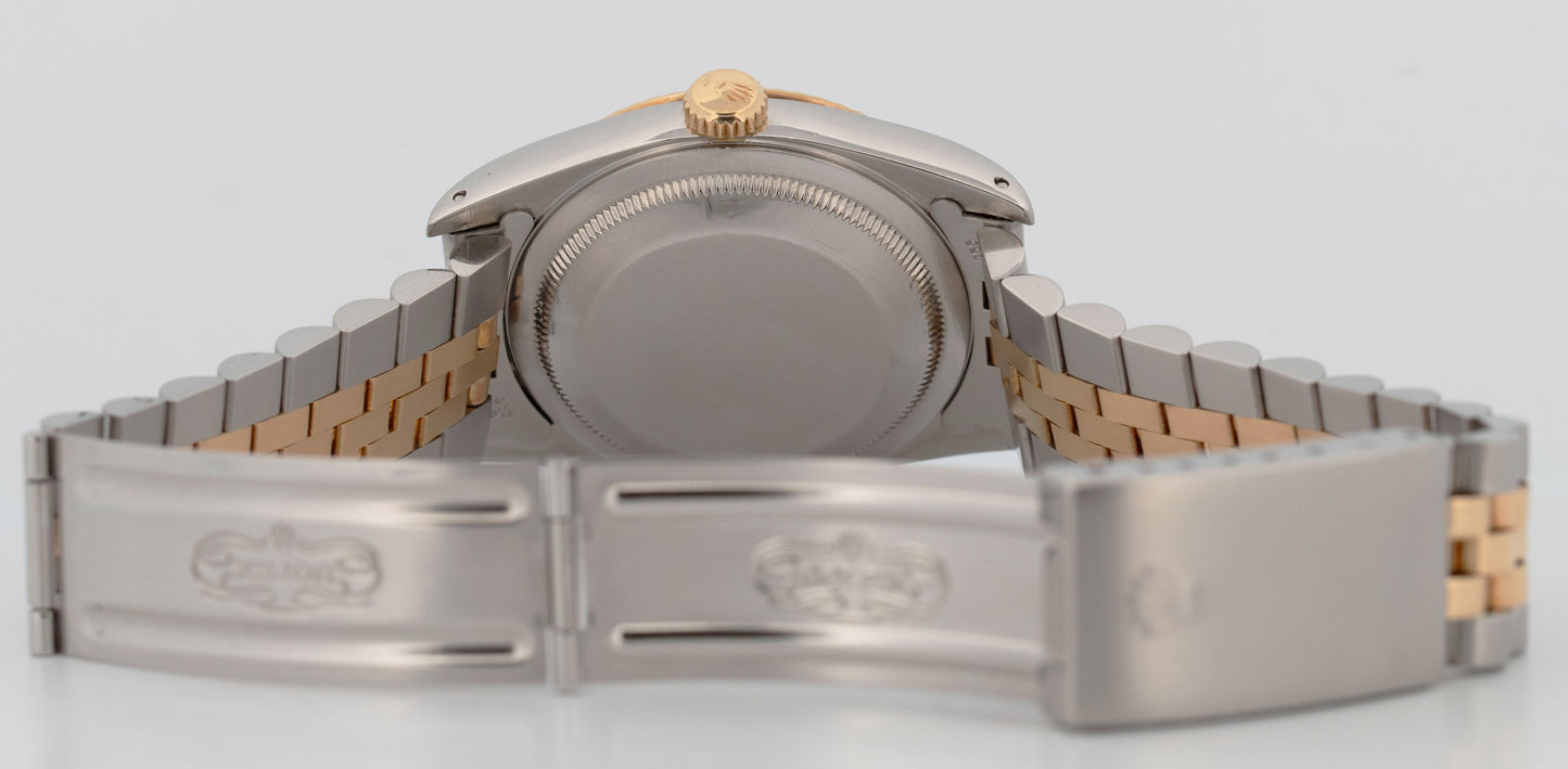Rolex DateJust 16233 36mm BLUE COMPUTER JUBILEE Two-Tone 18K Yellow Gold Watch