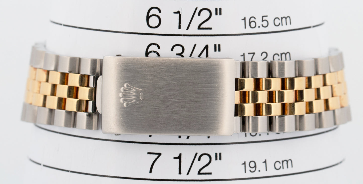Rolex DateJust 16233 36mm BLUE COMPUTER JUBILEE Two-Tone 18K Yellow Gold Watch
