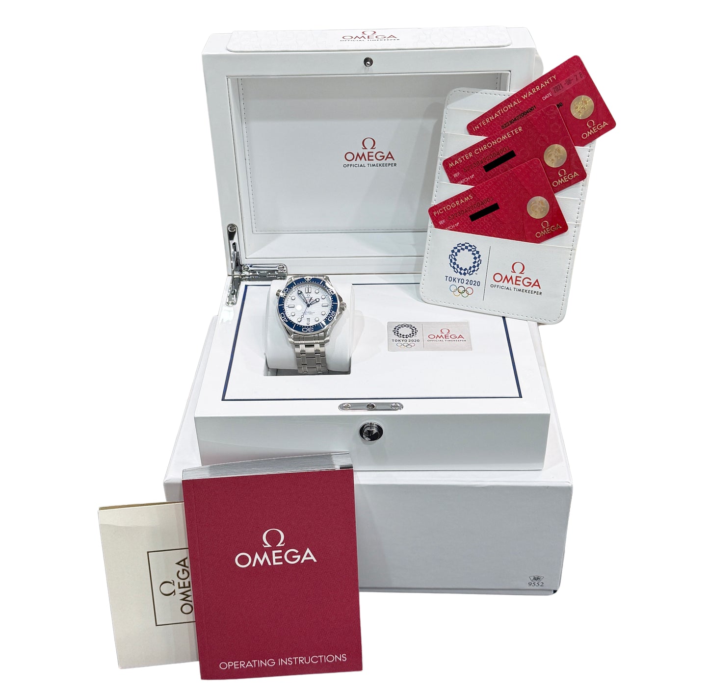 PAPERS Omega Seamaster Tokyo 2020 Steel Blue 42mm 522.30.42.20.04.001 Watch BOX