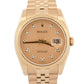 PAPERS Rolex DateJust 36mm CHAMPAGNE JUBILEE DIAMOND 18K Gold 116238 Watch BOX