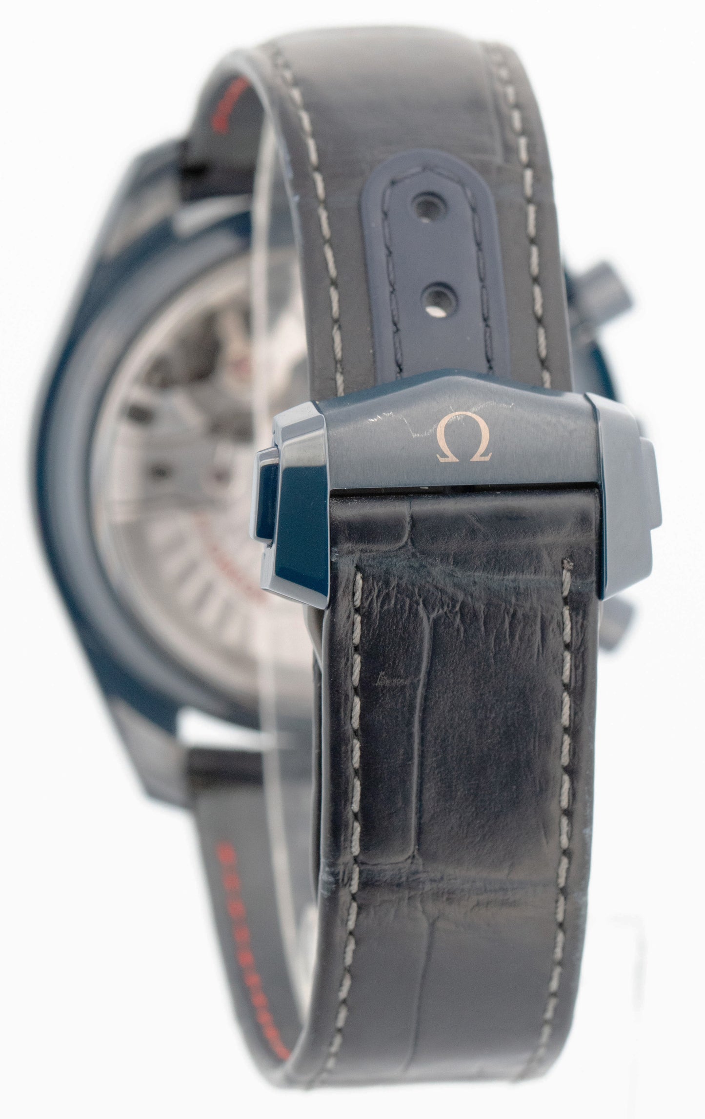 Omega Speedmaster BLUE Ceramic 304.93.44.52.03.001 Leather Moonphase Watch BOX