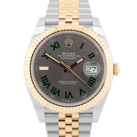 NEW UNWORN PAPERS Rolex DateJust 41mm WIMBLEDON 18K JUBILEE Fluted 126333 BOX